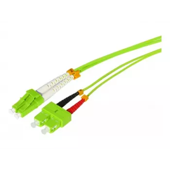 Tecline HD OM5 optiskās šķiedras komutācijas kabelis, LC Duplex uz SC Duplex, 50/125 µm, laima zaļš, 10 m 796LS10