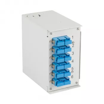 EFB Elektronik DIN sliedes optiskās šķiedras sadales kārba OS2 6x SC-Duplex savienotāji bez pigtailiem (BHS60223.6)