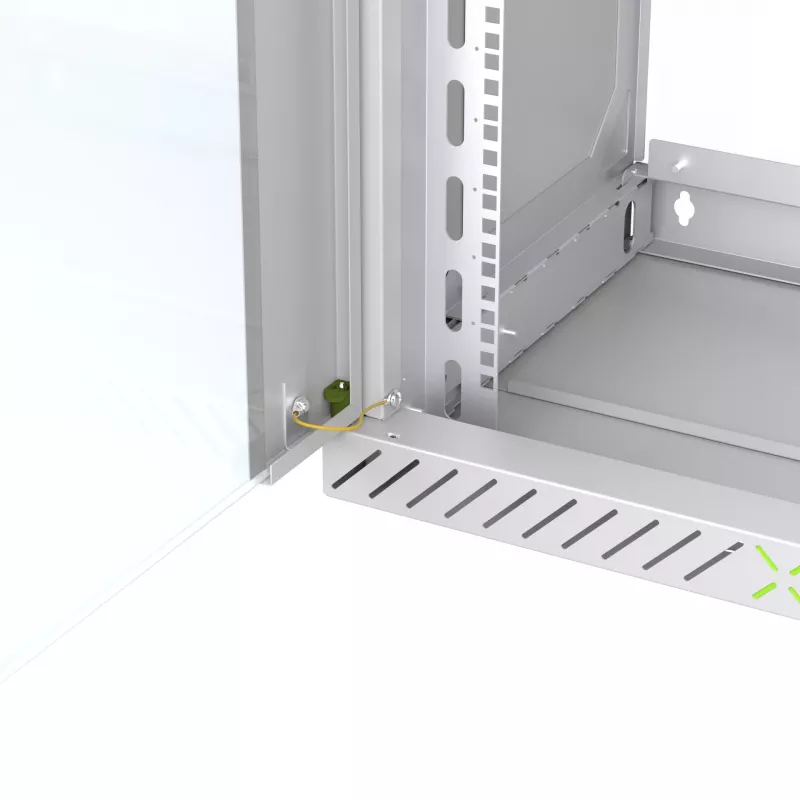 EFB Elektronik stikla durvis X-Rack sienas skapim 12U, pelēkas RAL 7035 (WGX-TUR12GR.G)