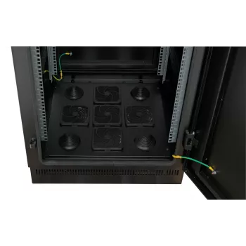 19 collu tīkla skapis 24U 800x800, IP55, ar iepriekš samontētu pamatni, RAL9005 692724IP55V2.TS