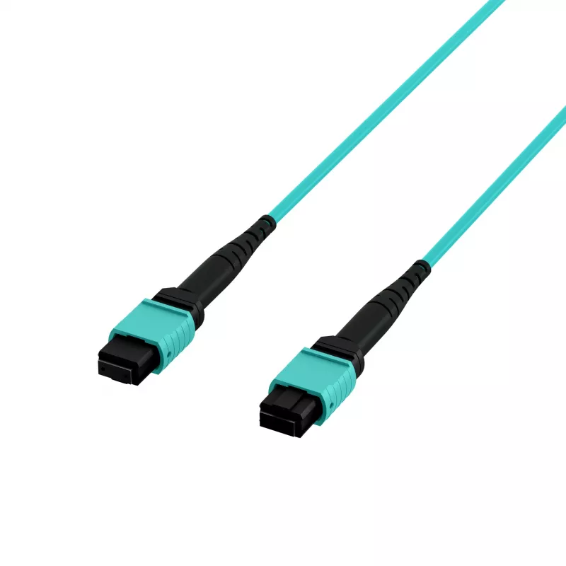 EFB Elektronik MPOF12MPOFOM3-3 MPO-PLUS sieviešu uz MPO-PLUS sieviešu OM3 12-šķiedru Type B LSZH akva savienojuma kabelis, 3 m
