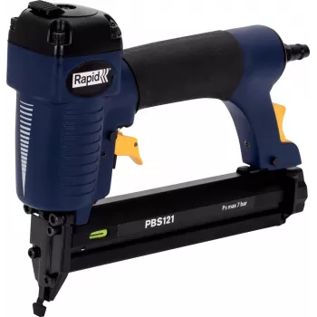 RAPID TOOLS pneimatiskais naglotājs un skavotājs PBS121 zils/dzeltens ar futrāli 606. tipa skavām (12-30 mm) un 8. tipa naglām 5000053