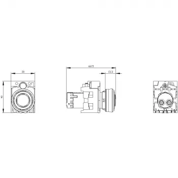 Siemens SIRIUS ACT 3SU1200-6KB10-1AA0 akustiskais signalizators, 22 mm apaļš, plastmasa, melns, 24 V AC/DC, IP66/IP67/IP69K