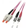 EFB Elektronik Dupleksais optiskais savienojuma kabelis SC-ST 50/125µm OM4 LSZH Erika Violet 3,0mm 20m O0347.20