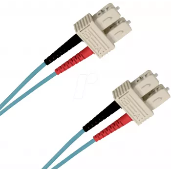 EFB Elektronik O7413.1-1.2 1m SC uz SC Duplex OM3 LSZH Aqua optiskās šķiedras komutācijas kabelis SCSCOM3DAQ1