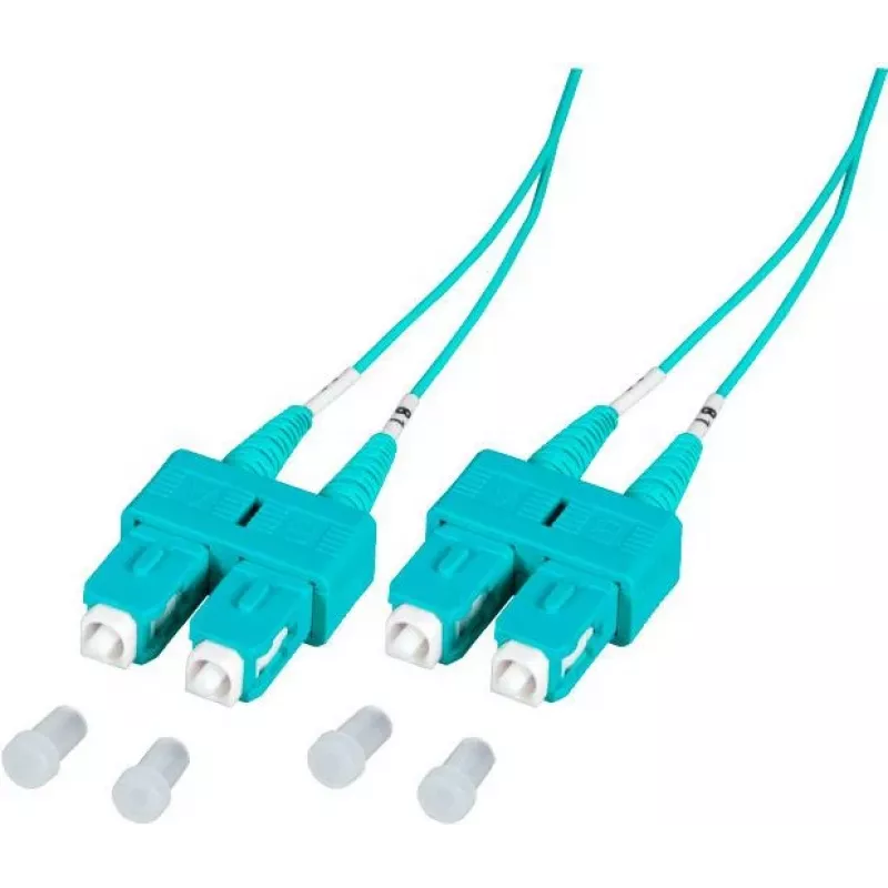 EFB Elektronik O7413.1-1.2 1m SC uz SC Duplex OM3 LSZH Aqua optiskās šķiedras komutācijas kabelis SCSCOM3DAQ1