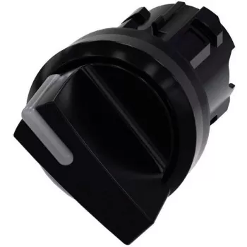 Siemens SIRIUS ACT 3SU10022BC100AA0 pārslēga galva, 22 mm, 2 pozīcijas, fiksējošs, melns plastmasas priekšgredzens, ar apgaismojuma iespēju