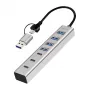 LogiLink USB 3.0 centrmezgls, 7 porti, 4x USB-A 3x USB-C, alumīnija korpuss
