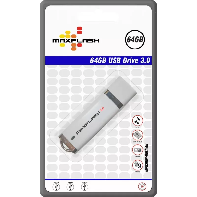 MEMORYSOLUTION MAXFLASH 64GB USB 3.0 ātrdarbīga USB zibatmiņa, mazumtirdzniecības iepakojumā