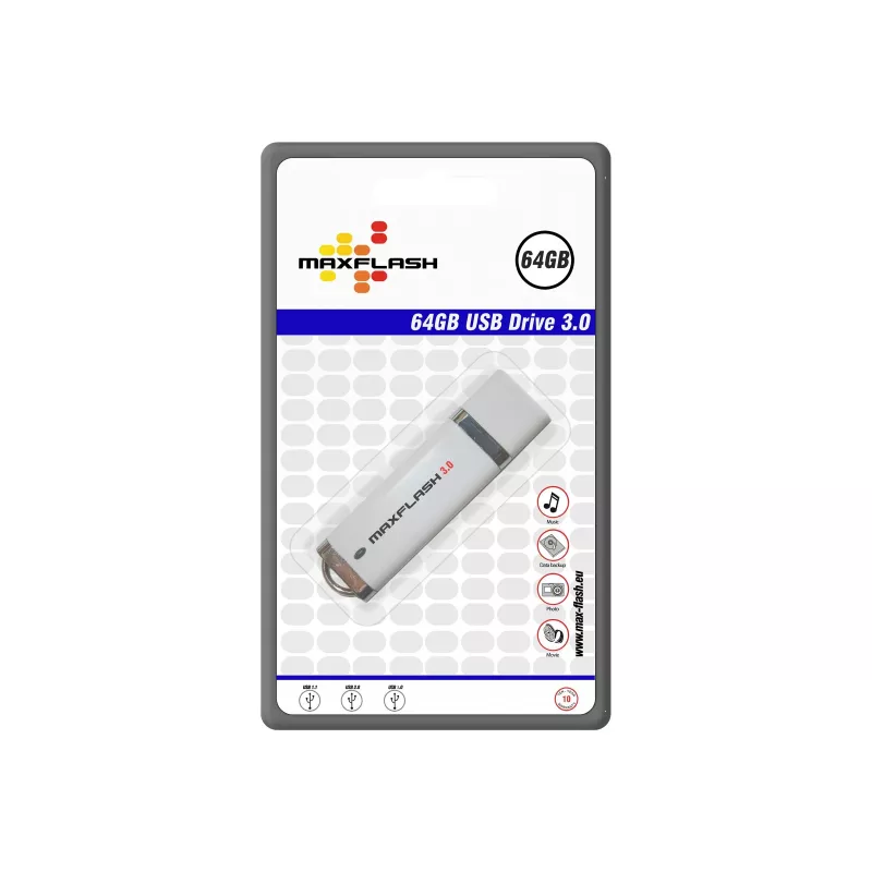MEMORYSOLUTION MAXFLASH 64GB USB 3.0 ātrdarbīga USB zibatmiņa, mazumtirdzniecības iepakojumā
