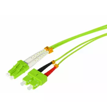 Tecline HD OM5 optiskās šķiedras savienojuma kabelis, LC uz SC duplex, 50/125 µm daudzmodu, laima zaļš, 7,5 m 796LS07