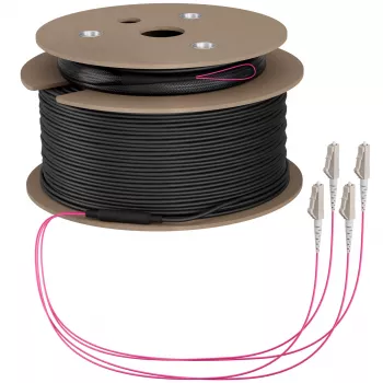 EFB Elektronik OM4 daudzmodu optiskās šķiedras maģistrālais kabelis, 4 šķiedras, LC-LC, 170m, LSZH, Dca O8303S170OM4