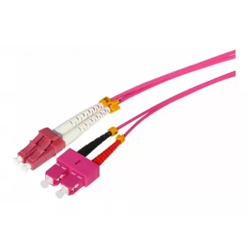 Tecline HD OM4 daudzmodu šķiedras optiskais savienojuma kabelis LC uz SC Duplex, 50/125 µm, Erika violeta, 7,5 m 798LS07
