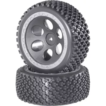 Reely 1:10 Buggy komplektēti riteņi Rally Hole-Design pelēki 4 gab. (RE-6549729)