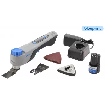 Dremel MM12V-S1 F013CM12JA bezvada daudzfunkciju instruments ar 12V brushless motoru, 1x 2.0Ah akumulators, lādētājs, mīkstais maciņš