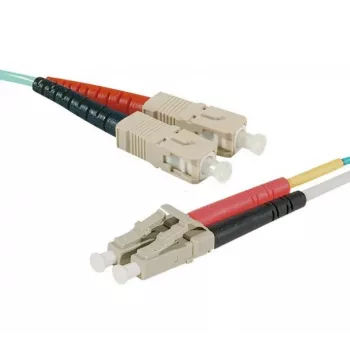 EXERTIS CONNECT optiskās šķiedras komutācijas kabelis, 50/125 µm, OM3, SC Duplex uz LC Duplex, tirkīza krāsas, 4,0 m