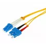 Tecline HD vienmoda OS2 optiskā šķiedras savienojuma kabelis, LC Duplex uz SC Duplex, 9/125 µm, dzeltens, 7,5 m (799LS07)