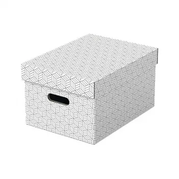 LEITZ 628282 Home uzglabāšanas kaste Medium, 3 gab. komplekts, balta, 100% pārstrādāts gofrēts kartons, noņemams vāks, kraujamas