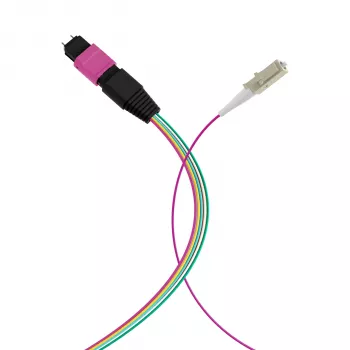 EFB Elektronik MPO-PLUS (M)-LC Fanout kabelis OM4 12 šķiedras Type B LSZH Erika-Violet 1m MPOM12LCOM4-1