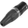 HICON HI-X5CM-B 5 kontaktu vīriešu XLR savienotājs, lodējams, cinkota metāla korpuss, melns 30200514