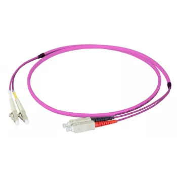 EFB Elektronik Duplex Jumper LC-SC 50/125µ OM4 LSZH Erika Violet plakanais dvīņu kabelis 3x5mm 7,5m O0323FT.7,5