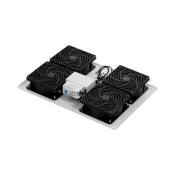 EFB Elektronik PEL-LFD04ET.GR jumta ventilācijas bloks 19 inch skapjiem, 4 ventilatori, 1080 m³/h, pelēks