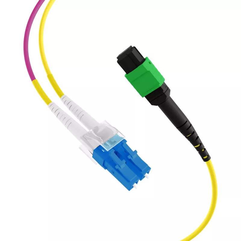 EFB Elektronik MPO-PLUS/APC(F)-LC optiskās šķiedras maģistrālais kabelis OS2 12 šķiedras Type B LSZH dzeltens 3m MPOF12LCOS2-3
