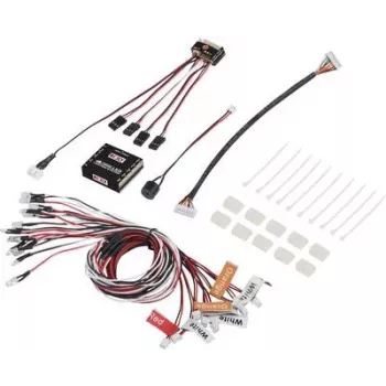 Reely LED apgaismojuma bloks balts, oranžs, sarkans (RE-5631027) – 10 LED RC modeļu apgaismojuma sistēma, 5mm LED, 4.8–6V