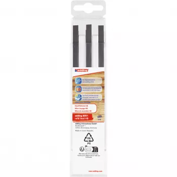 edding 8891 galdnieka zīmuļa uzpildes grafīti HB pelēki 2,8 mm, 6 gabali 4-8891-6090