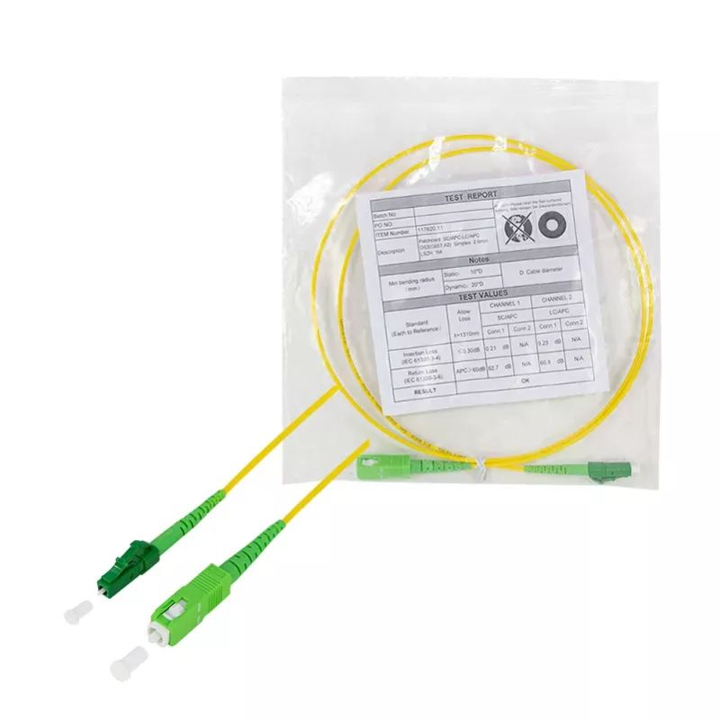 LogiLink FPSLS11 Vienmoda OS2 optiskās šķiedras komutācijas kabelis SC/APC uz LC/APC, 100 m, dzeltens, LSZH