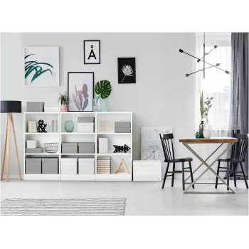 LEITZ Home Cube uzglabāšanas kārbu komplekts, 3 gab., baltas, 100% pārstrādāts gofrēts kartons, noņemams vāks 628288