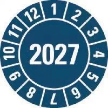 HEIN Industrieschilder apskates uzlīmes 2027, zilas, pašlīmējošas plēves, apaļas 20 mm, 500 gab. rullī 189463