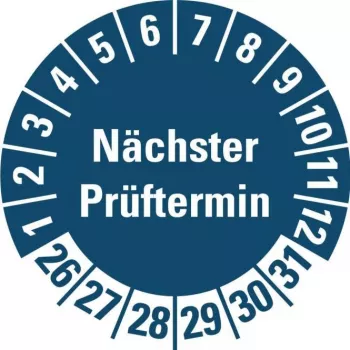 HEIN Industrieschilder Inspection uzlīmes NP26-31 zilas apaļas 20mm 500/rullī (185778)