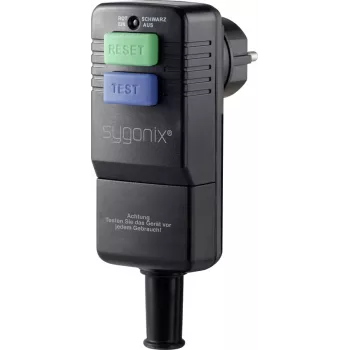 Sygonix SY-3779070 Schuko leņķa kontaktdakša ar PRCD, 230 V, 16 A, IP54, melna