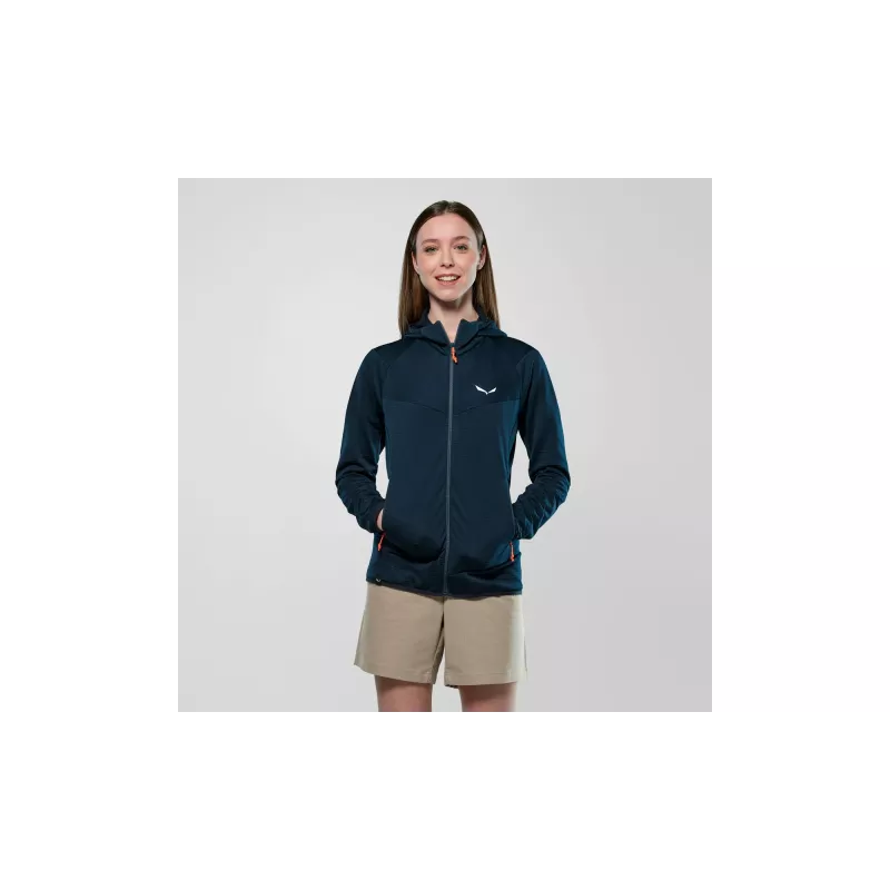 Salewa Puez Altavia PL HD Jacket sieviešu flīsa jaka ar kapuci - Navy Blazer XS