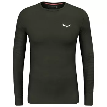 Salewa Cristallo Warm Long Sleeve Tee - Tumši olīvu