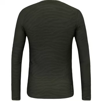Salewa Cristallo Warm Long Sleeve Tee - Tumši olīvu
