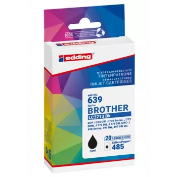 edding EDD-639 saderīga melna tintes kasetne Brother LC3213BK 18-639