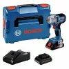 Bosch Professional GDS 18V-450 HC 06019K4003 bezvadu trieciena uzgriežņu atslēga 18V ar 2x 5.0Ah akumulatoriem, lādētāju un L-BOXX
