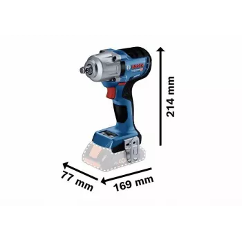 Bosch Professional GDS 18V-450 HC 06019K4003 bezvadu trieciena uzgriežņu atslēga 18V ar 2x 5.0Ah akumulatoriem, lādētāju un L-BOXX