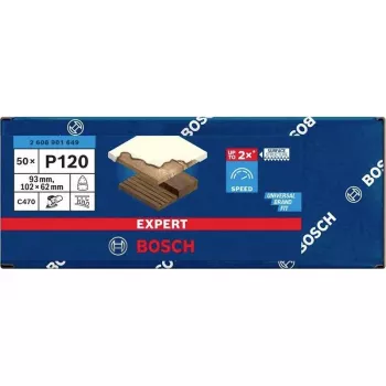 Bosch 2608901649 slīpēšanas loksnes multi-slīpmašīnai, graudainība 120, 93 x 102 mm, 50 gab.