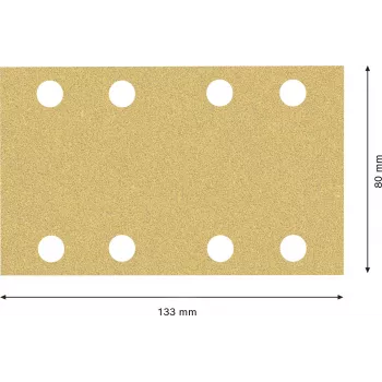 Bosch Accessories 2608901661 slīppapīrs ekscentriskajai slīpmašīnai, graudainība 60, 133 mm x 80 mm, 50 gab.
