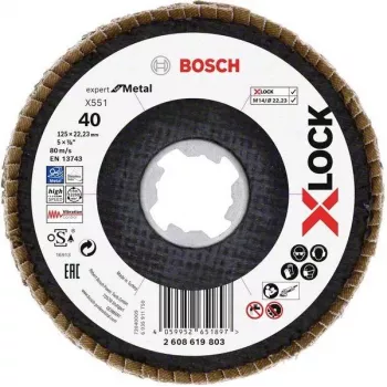 Bosch Expert for Inox X-LOCK griešanas disks, 125 x 1,0 mm, nerūsējošajam tēraudam, 1 gab. 2608619803