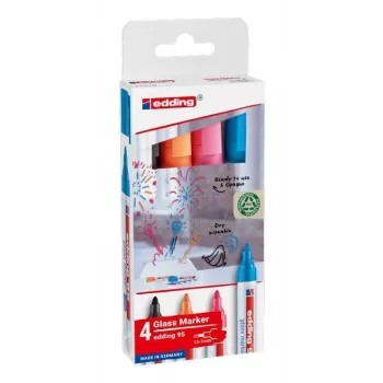 edding 95 marķieri stikla tāfelēm, dažādas krāsas, 1-5 mm, 4 gab. (4-95-4-2)