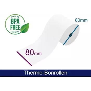 ARTDEV termorullis 80 mm x 80 m, 12,7 mm serdenis, 55 g/m², balts, bez fenola, 10 gadu arhīva (ADT808012-40-BPA0)