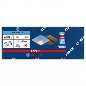 Bosch Expert M480 slīpēšanas tīkls ekscentr slīpmašīnām, 180 grauds, 115 mm x 107 mm, 50 gab. 2608901629