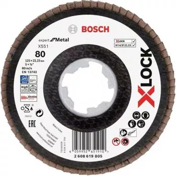 Bosch Accessories 2608619805 Expert for Inox X-LOCK griešanas disks, 125 mm x 1,0 mm, 60 graudainība, nerūsējošais tērauds, 1 gabals