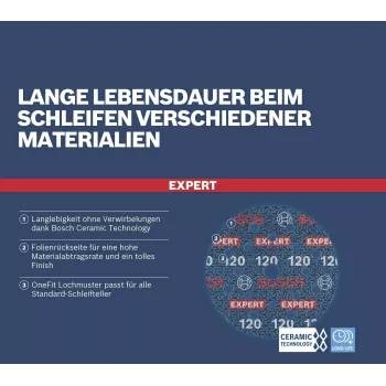 Bosch Expert R781 šķiedras slīpēšanas disks 125 mm P60, 6 gab. 2608902403