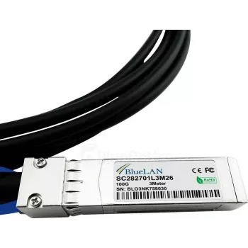 BlueLAN 980-9I48H-00C003 saderīgs QSFP28 uz 4x SFP28 pasīvais vara breakout DAC kabelis, 3m, 100G uz 4x25G 980-9I48H-00C003-BL