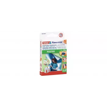 tesa 58003 Powerstrips plakātu līmlentes, 60 gab., baltas, montāža bez bojājumiem 58003-00500-04